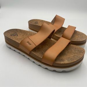 Reef Women's Cushion Vista Hi Flip Flops Sandal Tan Size 10 VGC SEE PICS